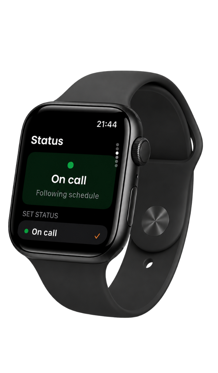 On Call Central on Apple Watch: set your availability status
