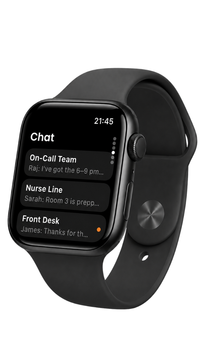 On Call Central on Apple Watch: team chat